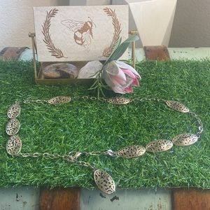 Brighton Silver Belt Adjustable Measures 36” end to end